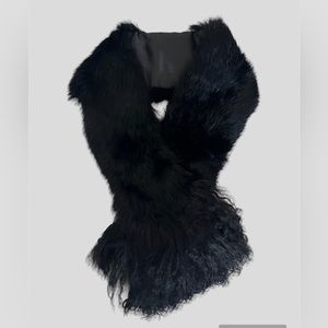 Woman winter warm real Rabbit fur scarf Natural .
